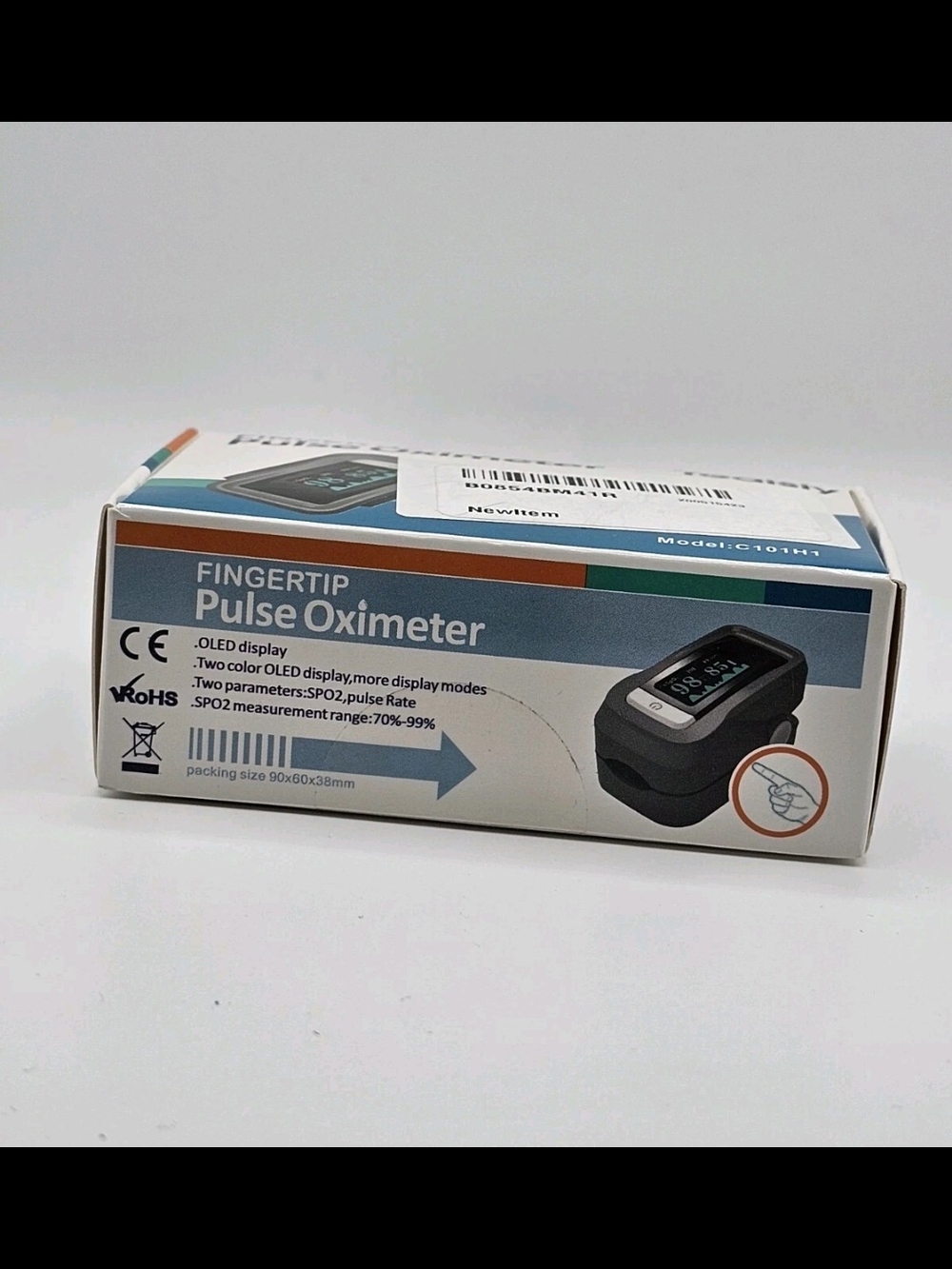 Portable Fingertip Pulse Oximeter - Black/Grey